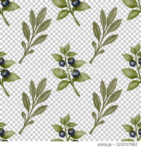 Seamless pattern with belladonna twigs Seamless pattern with belladonna twigs 128337962