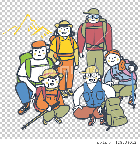Summit climbing achievement group photo stock illustration 128338012