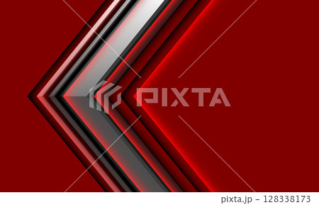 Abstract grey arrow metallic black geometric design modern futuristic technology on red background vector 128338173