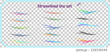 Colorful wave lines set 128338344