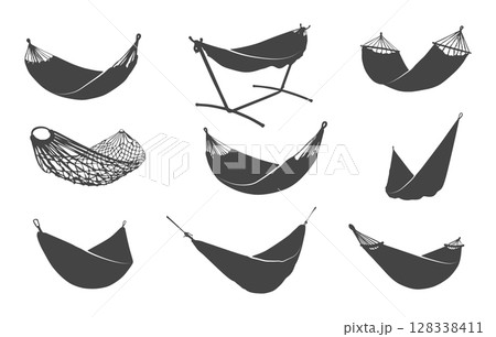 Hammock silhouette, Relaxing hammock silhouette Hammock silhouette, Relaxing hammock silhouette 128338411