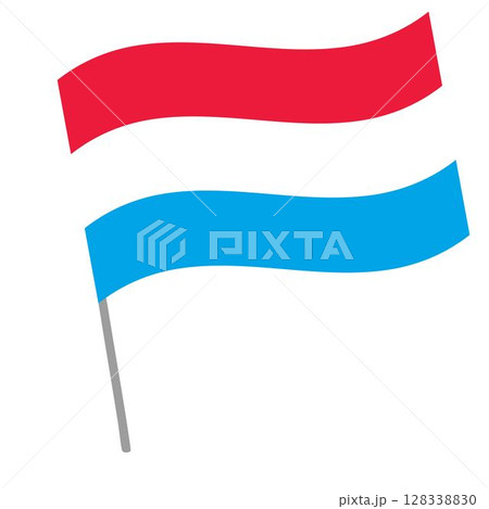 Luxembourg national flag flutters with flagpole 128338830