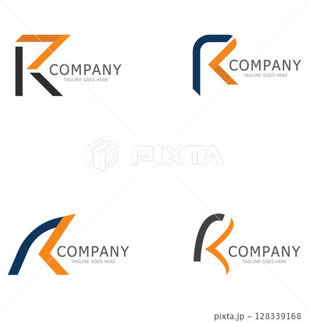 R letter arrow vector illustration icon logo template design 128339168