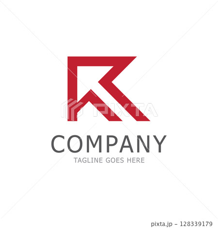 R letter arrow vector illustration icon logo template design 128339179