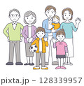 家族イメージ高齢者子ども01 128339957