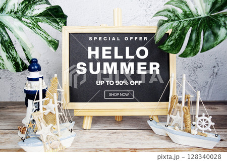 Summer Sale 90% off Promotion Offer Discount Retail Shopping Concept Summer Sale 90% off Promotion Offer Discount Retail Shopping Concept 128340028