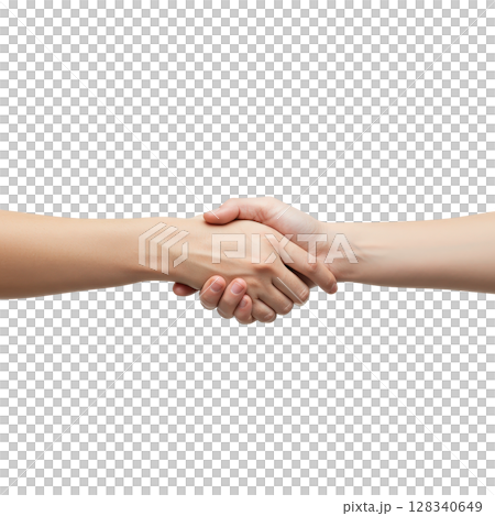 Two human hands in a firm handshake symbolizing agreement and cooperation 128340649