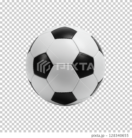 Classic black and white soccer ball for sports and recreation 128340655