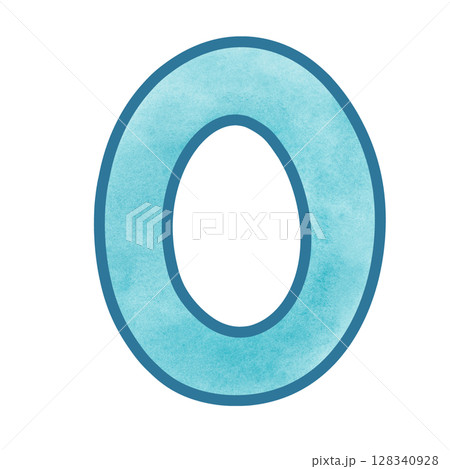 Blue number  zero 128340928
