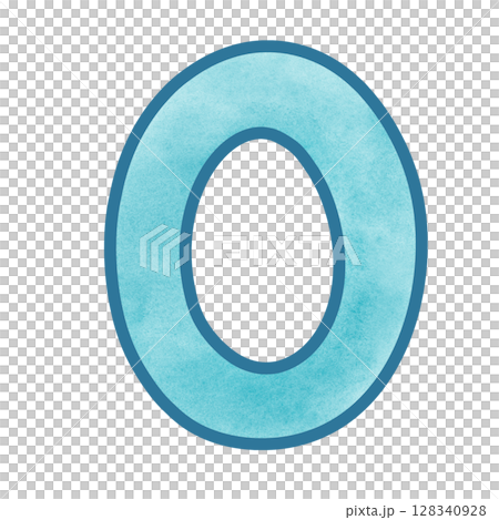 Blue number  zero 128340928