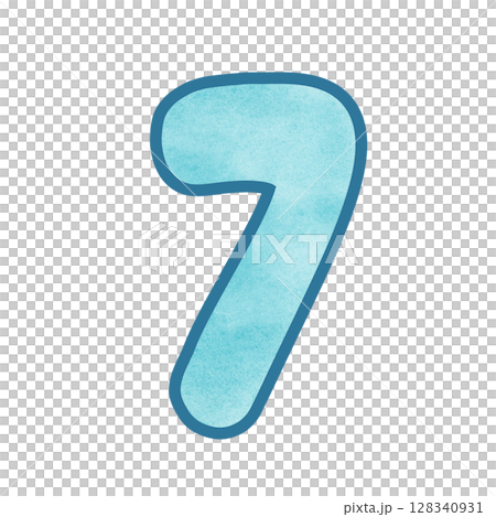 Blue number  seven 128340931