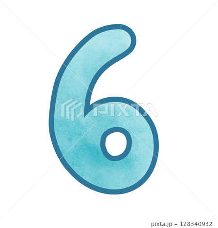 Blue number  six 128340932
