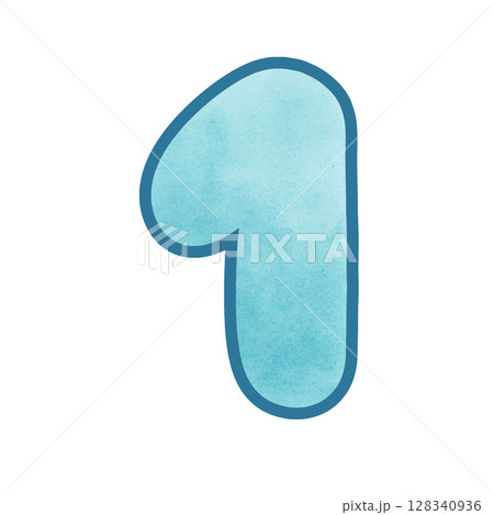 Blue number  one 128340936