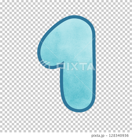 Blue number  one 128340936