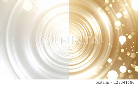 光のトンネルとゴールドの輝き背景 128341586