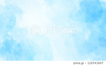 水色が広がる水彩風背景 水色が広がる水彩風背景 128341607