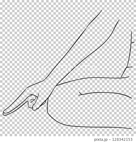 Black and white illustration of Bhu Mudra Black and white illustration of Bhu Mudra 128342153