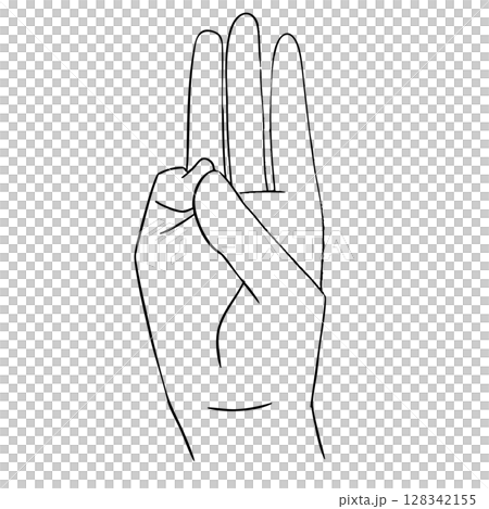 Jala Mudra 黑白插圖 128342155