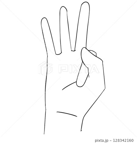 ヴァーユ・ムドラの白黒イラスト 128342160