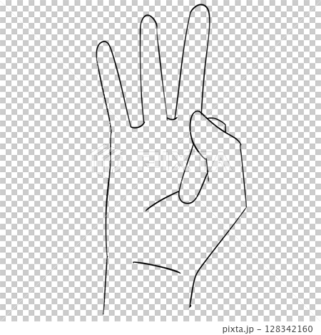 ヴァーユ・ムドラの白黒イラスト 128342160