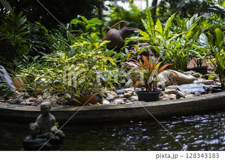 Beautiful Outdoor Decor For Backyard, Background for advertising and wallpaper in decorate and lifestyle scene. 128343183