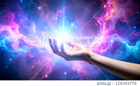手のひらに宿る星々：未来への創造 128343770
