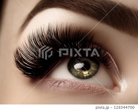 AI生成画像 西洋人の女性の瞳のクローズアップ AI生成画像 西洋人の女性の瞳のクローズアップ 128344700