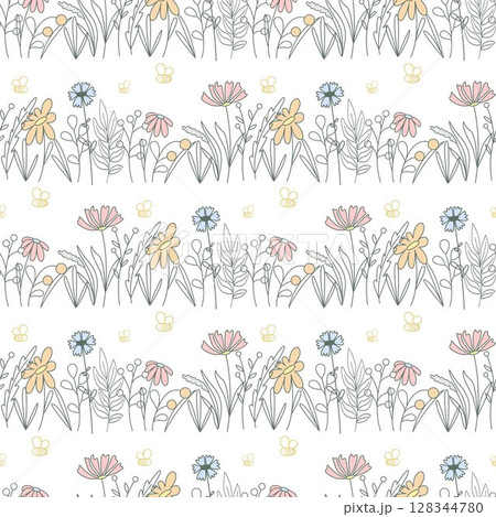 Rustic floral seamless pattern in Provence style 128344780