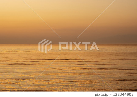 Cloudy summer sunset, Acharavi, Corfu, Greece 128344905