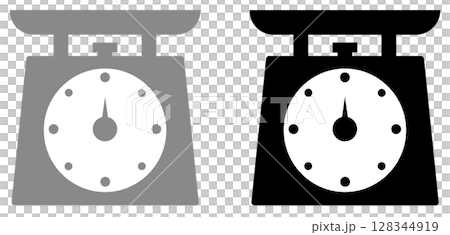 質量や重量を正確に計測する測定器のイラスト 128344919