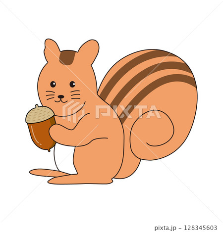 どんぐりを持ったリス どんぐりを持ったリス 128345603