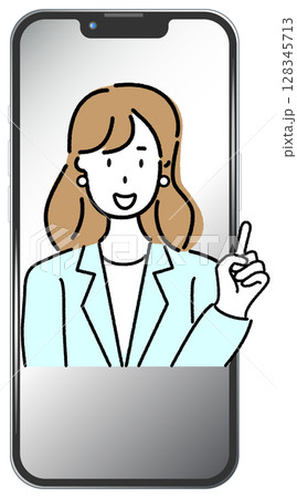 オンラインで繋がる女性 128345713