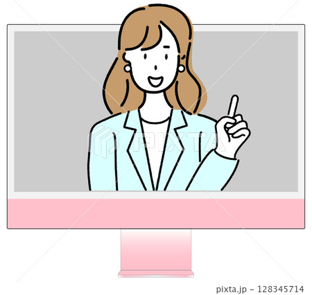オンラインで繋がる女性 128345714