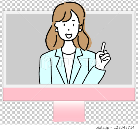 オンラインで繋がる女性 128345714