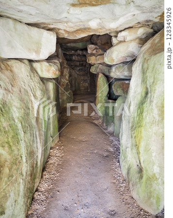 Inside the West Kennet Long Barrow, Wiltshire Inside the West Kennet Long Barrow, Wiltshire 128345926