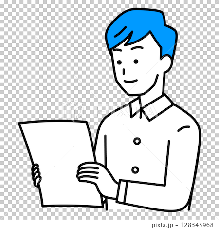 Casual man looking at documents 128345968
