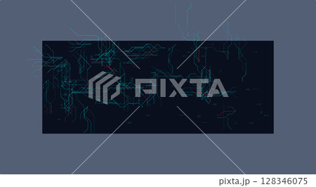 Futuristic Digital Circuit Background. Abstract Tech Board Design With Glowing Lines, Data Nodes, and Neural Grid. Perfect for AI Interfaces, Sci-Fi. Cyber Technology BG. Vector Illustration. Futuristic Digital Circuit Background. Abstract Tech Board Design With Glowing Lines, Data Nodes, and Neural Grid. Perfect for AI Interfaces, Sci-Fi. Cyber Technology BG. Vector Illustration. 128346075