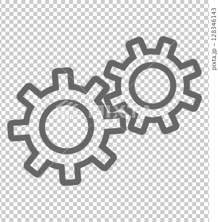 スマートファクトリーをイメージした歯車のアイコン 128346143
