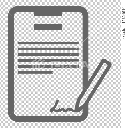 電子契約書のイラストアイコン 128346144