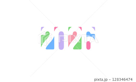 Pastel Abstract 2026 Typography With Cutout Paper Shapes. Modern Design For Seasonal Greetings, Creative Projects, Trendy Layouts Or Decorative Use. Vector Illustration. 128346474