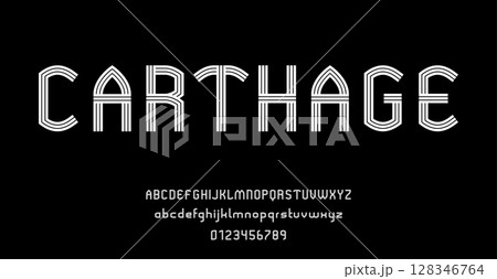 Set of alphabets font letters and numbers modern abstract design with lines vector illustration Set of alphabets font letters and numbers modern abstract design with lines vector illustration 128346764