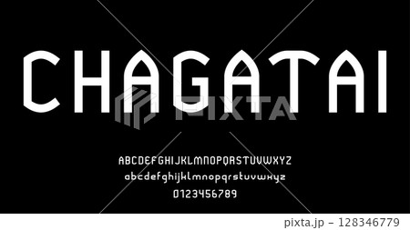 Set of alphabets font letters and numbers modern abstract design vector illustration 128346779