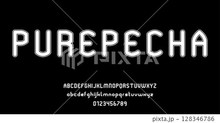 Set of alphabets font letters and numbers modern abstract design vector illustration 128346786
