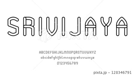 Set of alphabets font letters and numbers modern abstract outline design vector illustration Set of alphabets font letters and numbers modern abstract outline design vector illustration 128346791