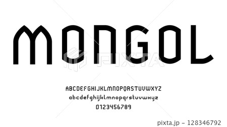 Set of alphabets font letters and numbers modern abstract design vector illustration 128346792