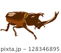 力強いカブトムシの全身　色鉛筆風 128346895