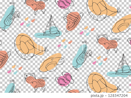 粗略上色的素描風格夏日壁紙2 粗略上色的素描風格夏日壁紙2 128347204