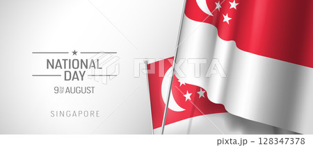 Singapore happy national day greeting card, banner vector illustration Singapore happy national day greeting card, banner vector illustration 128347378
