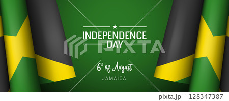 Jamaica independence day vector banner, greeting card. 128347387