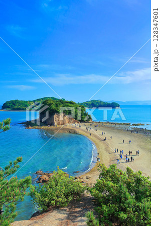 【香川県】晴天のエンジェルロード（小豆島） 128347601